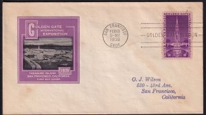 1939 Golden Gate Expo Sc 852-40e Harry Ioor cachet San Francisco CA