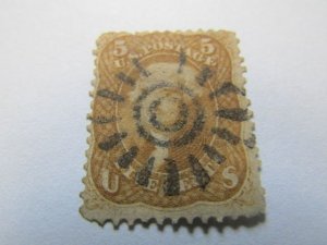 US Stamps, Scott #67 BUFF Used 1861, S.F. COGWHEEL Cancelation, APS Certificate