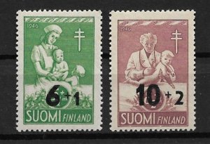 1947 Finland B80-1 Surcharge with New Value C/S of 2 MNH