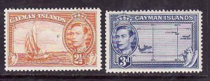 Cayman Is.-Sc#114-15- id9-unused hinged KGVI set-Maps-Ships-1947-