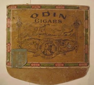 US CIGAR BOX TOP ODOM 1920's