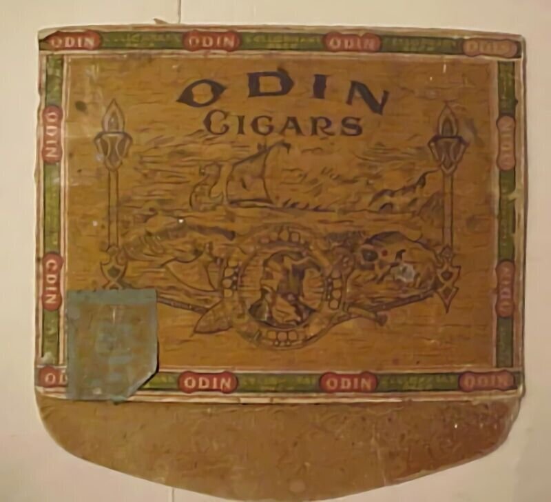 US CIGAR BOX TOP ODOM 1920's