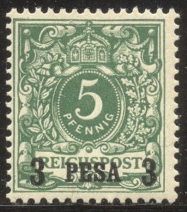 GERMAN EAST AFRICA #2 Mint NH - 1893 3p on 5pf Green