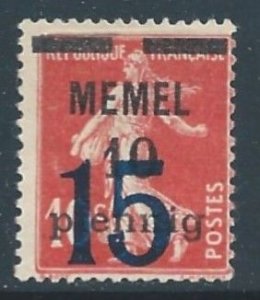 Memel #43 Used 10c French Surcharged Sower Issue Ovptd. Memel & Surcharged