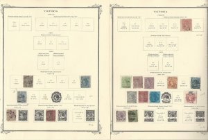 Victoria Stamp Collection 1860 to 1912 on 14 Scott Specialty Pages