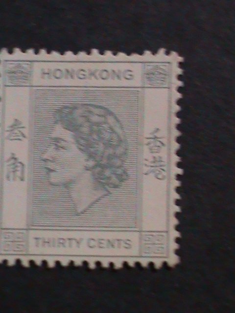 ​HONG KONG-1954 SC#190 68 YEARS OLD-QUEEN ELIZABETH II MINT LIGHT HING VF RARE