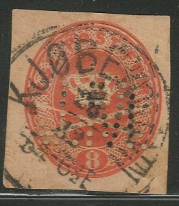 Denmark Postal Stationery Cut Out Perfin A14P13F228-