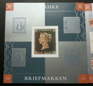 Germany Liechtenstein Austria Switzerland Joint Penny Black 2015 (folder set MNH