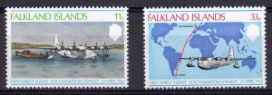 Falkland Islands 1978 Sc#276/277 FIRST FLY SOUTHAMPTON-STANLEY ANNIVERSARY  MNH