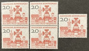 Germany 1958 #786, Trier Market, Wholesale Lot of 5, MNH, CV $2.50