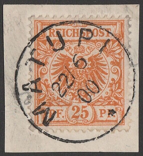 NEW GUINEA - GERMAN 1897 provisional use of Eagle 25pf. SG Z12 cat £475+.