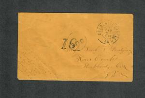 Charlottesville VA Cover Sep 7 1865 CSA Sc#12 Due 10