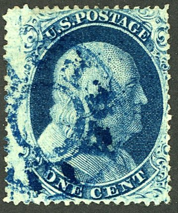 U.S. #21 USED BLUE CANCEL