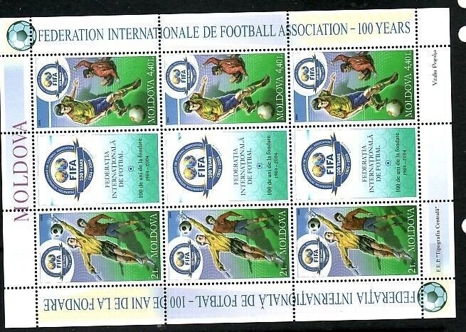 MOLDOVA Sc 472 NH MINISHEET of 2004 - SOCCER WORLD CUP