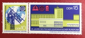 1970 Germany DDR Sc 1204-1205 MNH VF/XF Berlin radio station CV3.00 Lot 1950