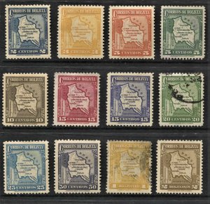 STAMP STATION PERTH Bolivia #219-232 Map Issue Short Set MNH/MVLH/Used Used