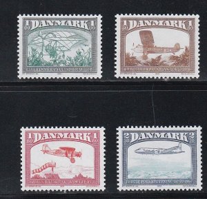 Denmark # 696-699, Historic Airplanes,  Mint  NH, 1/2 Cat.
