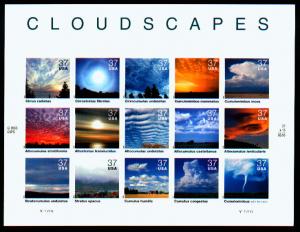 3878 CLOUDSCAPES SHEET - 15 different CLOUD FORMATIONS