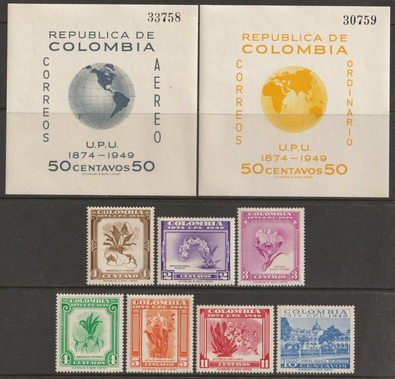 EDSROOM-L13331 Columbia 580-587, C199 MNH 1949 Complete UPU CV$10.55