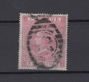 GB QV 1867 5/- Rose Wmk Maltese Cross SG126 Fine Used BP9699