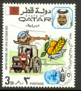 QATAR 1972 3d UN DAY FAO Issue Sc 325 MNH