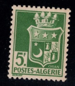 ALGERIA Scott 146 MH* Coat of Arms stamp with engravers name at left.