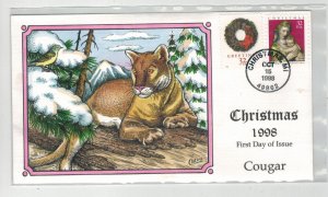 1998 COLLINS HANDPAINTED CHRISTMAS MADONNA & CHILD & COUGAR CAT CACHET Michigan