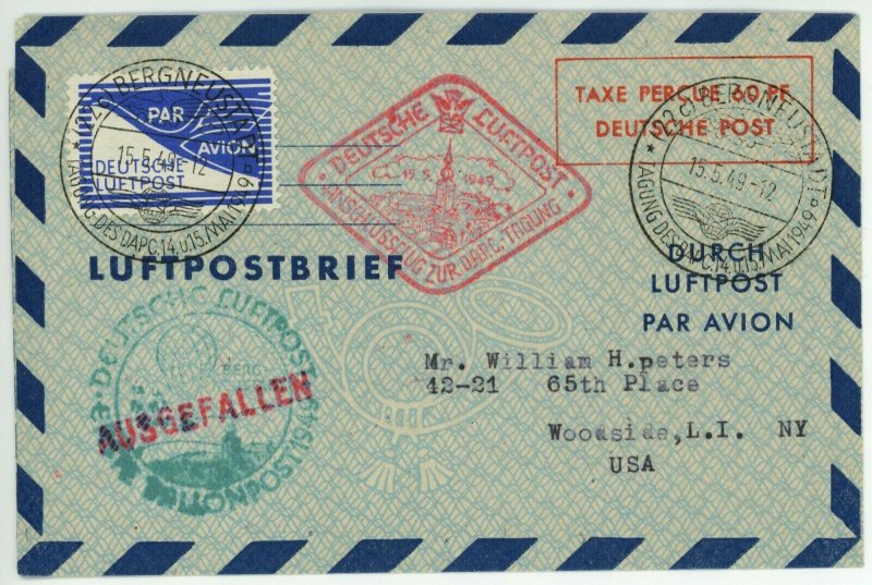 Balloon Mail Postage Airmail Cover Germany Austria USA Ballonpost Luftpost