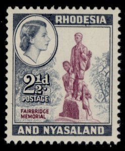 RHODESIA & NYASALAND QEII SG21, 2½d purple & grey-blue, LH MINT.