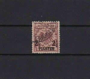 GERMAN P.O `s  IN TURKEY USED STAMP 2½pi ON 50pf LAKE  1889 CAT £170  REF 6750