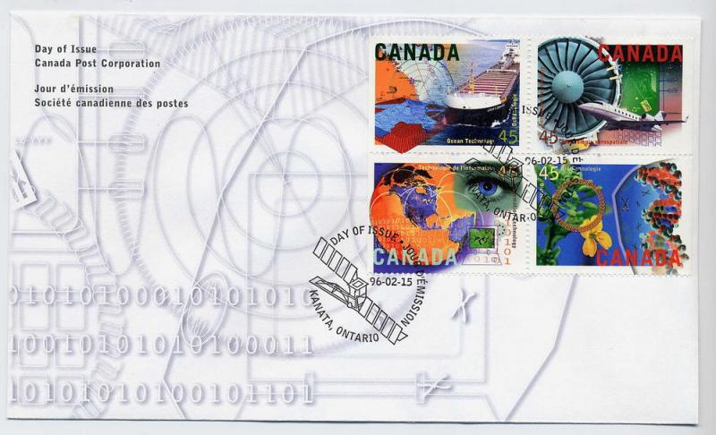 Canada First day cover #1595-1598, High Tech, Industries