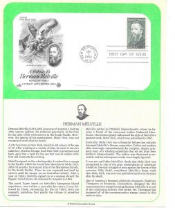 1984 Tribute to Herman Melville, Moby Dick author Sc 2094 FDC info page PCS