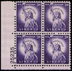 US #1035c LIBERTY MNH LL PLATE BLOCK #25235