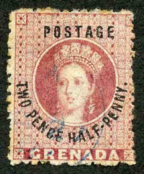 Grenada SG22 2 1/2d rose-lake wmk Large Star Cat 9 pounds