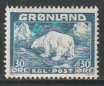 1938 Greenland - Sc 7 - MH VF - 1 single - Polar Bear