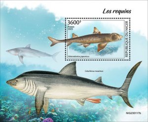 NIGER - 2023 - Sharks - Perf Souv Sheet - Mint Never Hinged