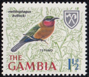 Gambia 1966 MNH Sc #217 1 1/2p Red-throated bee eater