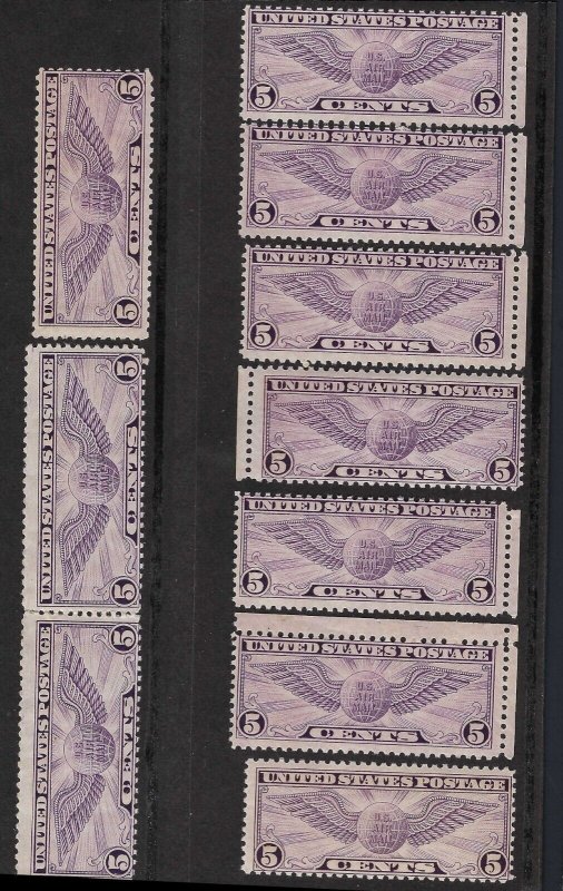 *C16, 10 STAMPS, NEVER HINGED, SCOTT $85