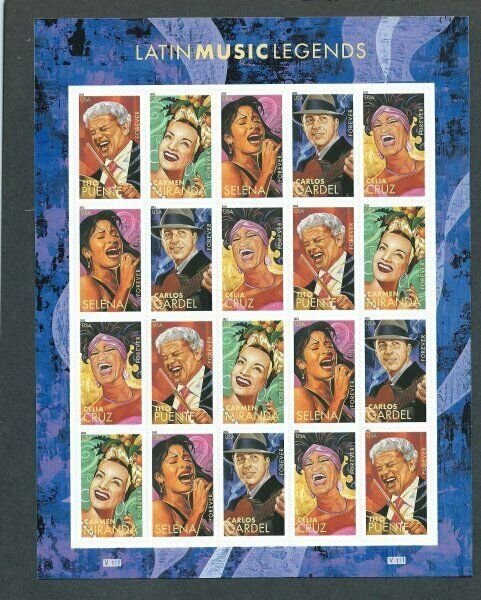 U.S. SCOTT # 4494-01  -  LATIN MUSIC LEGENDS  - MNH  SHEET  SCV - $22.00