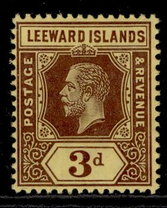 LEEWARD ISLANDS GV SG51b, 3d purple/lemon, LH MINT.