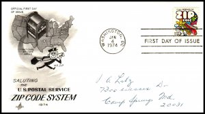 US 1511 Zip Code Artcraft Pen FDC