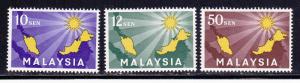 Malaysia # 1-3, Mint LH, 1/2 Cat.