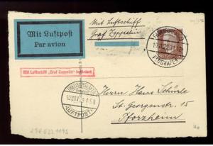 1929 Germany Graf Zeppelin Meissen postcard Cover