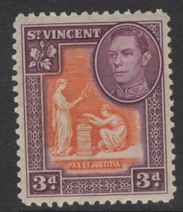 ST.VINCENT SG154 1938 3d ORANGE & PURPLE MTD MINT