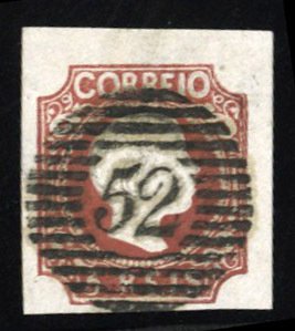 Portugal #9 Cat$70, 1856 5r brown, used