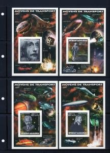 Malagasy 1999 SPACE Einstein Concorde Bicycle (4) s/s Imperforated Mint (NH)