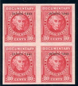 US SCOTT #R299a Block, Imperforate-XF-No Gum As Issued SCV $1250 (DFP)