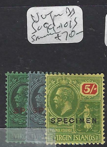 VIRGIN ISLANDS   (P3103B)   KGV  1/-, 2/6, 5/-  SG 99-101S SPECIMEN   MOG