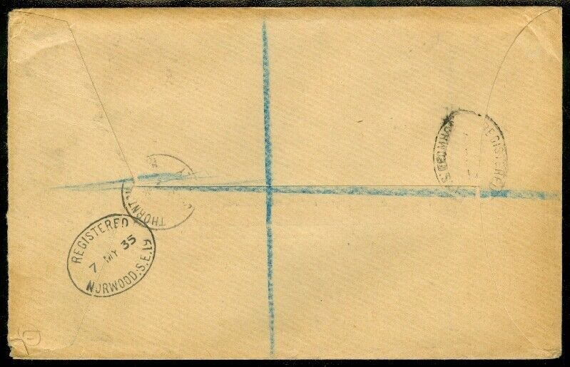 EDW1949SELL : GREAT BRITAIN 1935 Silver Jubilee on Scarce Reg. First Day cover.