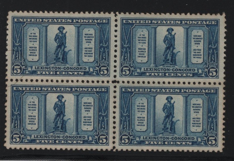 619 block of 4 XF mint never hinged OG with nice color cv $ 110 ! see pic !